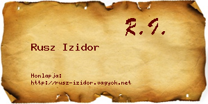 Rusz Izidor névjegykártya