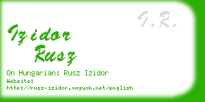 izidor rusz business card